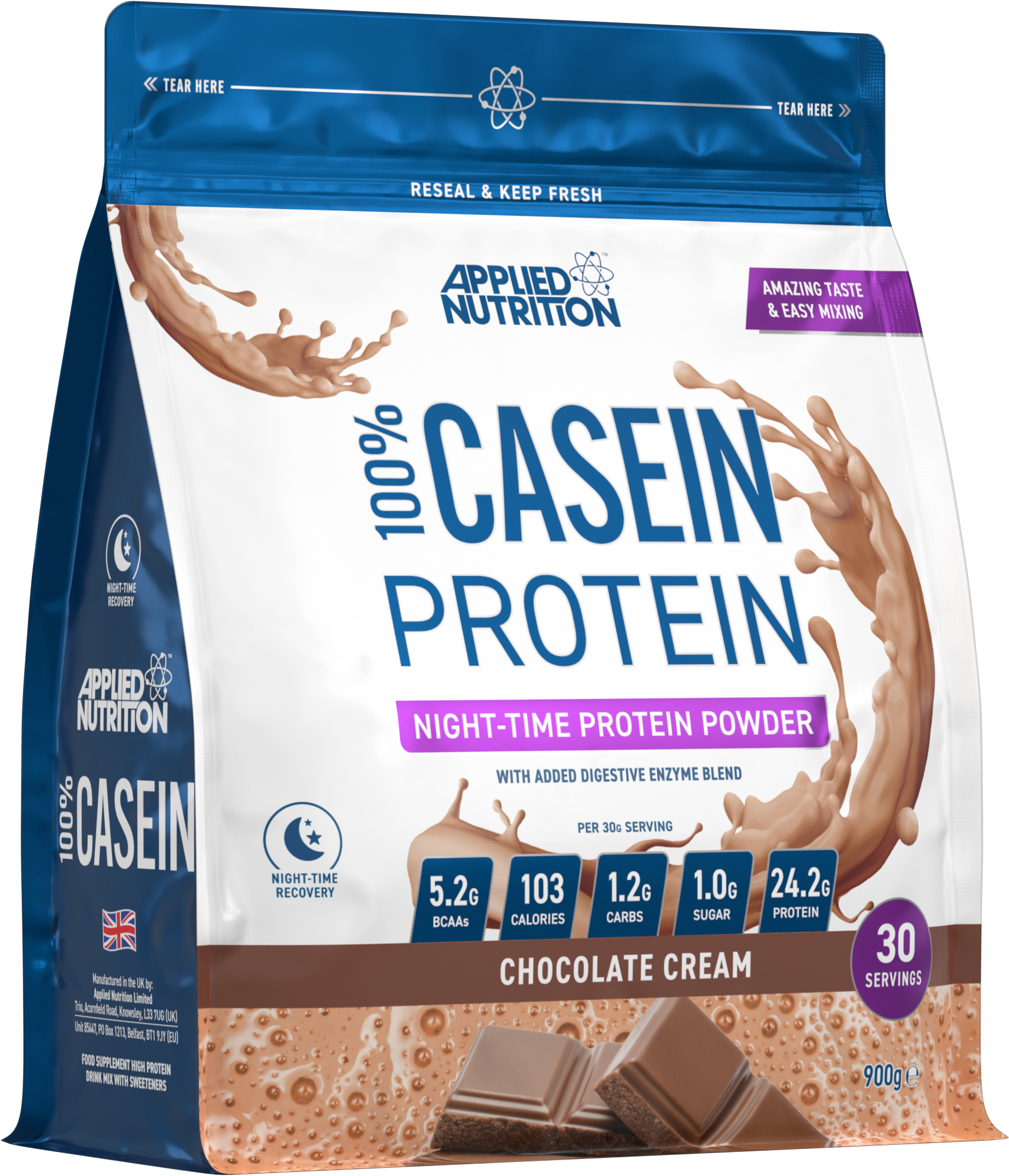 Applied Nutrition 100% Casein 900g Bag