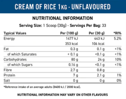 Applied Nutrition Cream Of Rice