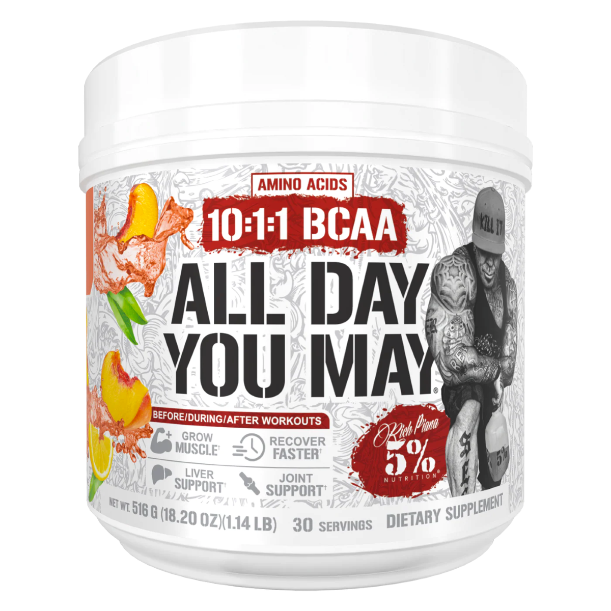 5% Nutrition All Day You May BCAA Recovery Drink 30 Serv