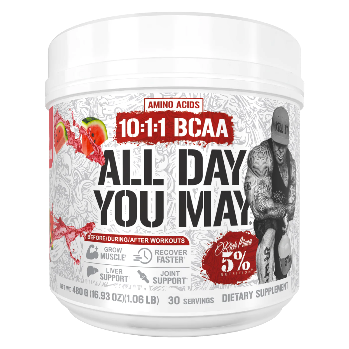 5% Nutrition All Day You May BCAA Recovery Drink 30 Serv