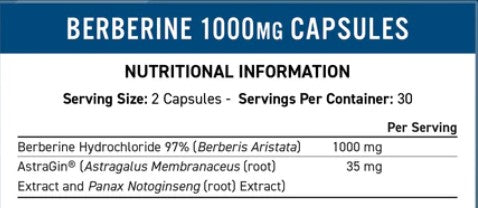 Applied Nutrition Berberine 1000mg with Astragin