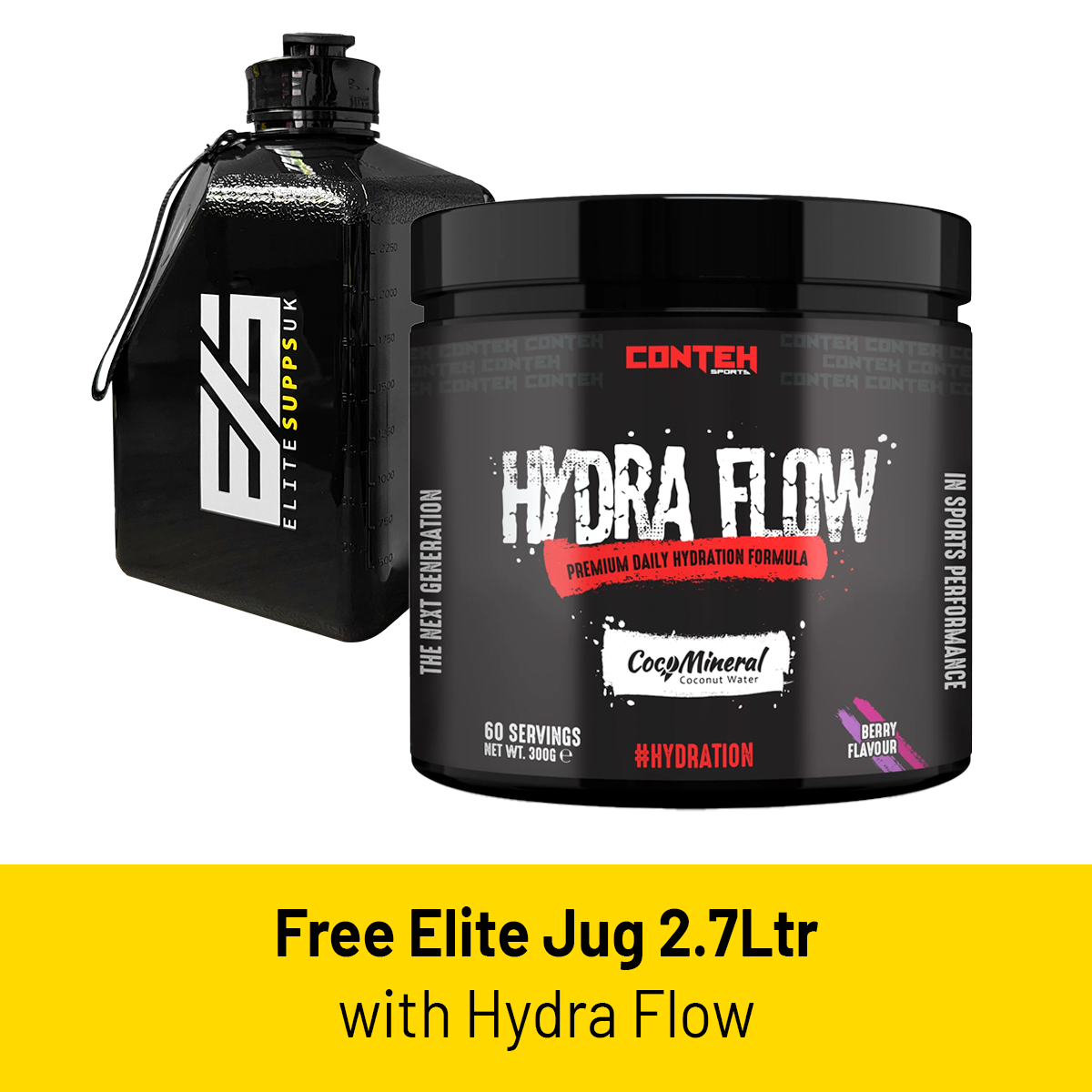 Conteh Sports Hydra Flow 300g Hydration (FREE ELITE JUG)