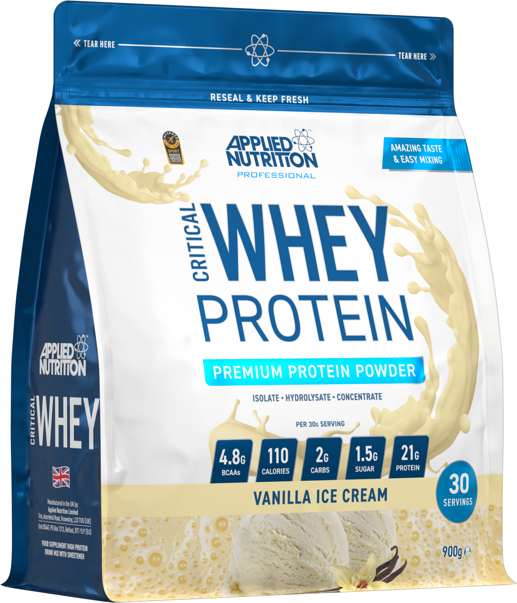 Applied Nutrition Critical Whey 900g Bag