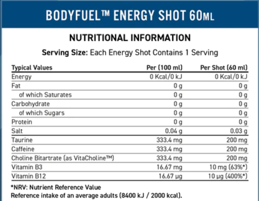 Applied Nutrition Body Fuel Shots 12x60ml