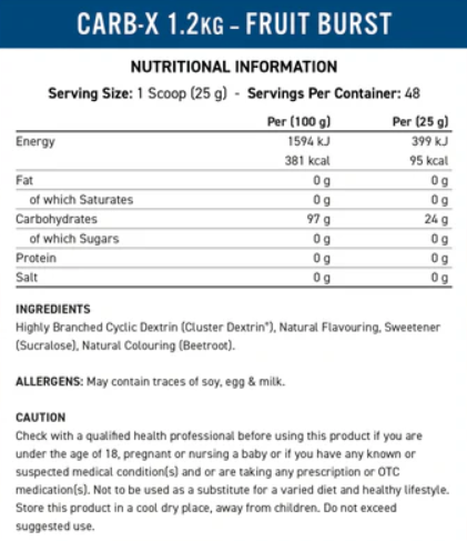 Applied Nutrition Carb X 1.2kg (PLUS FREE ABE SHAKER)