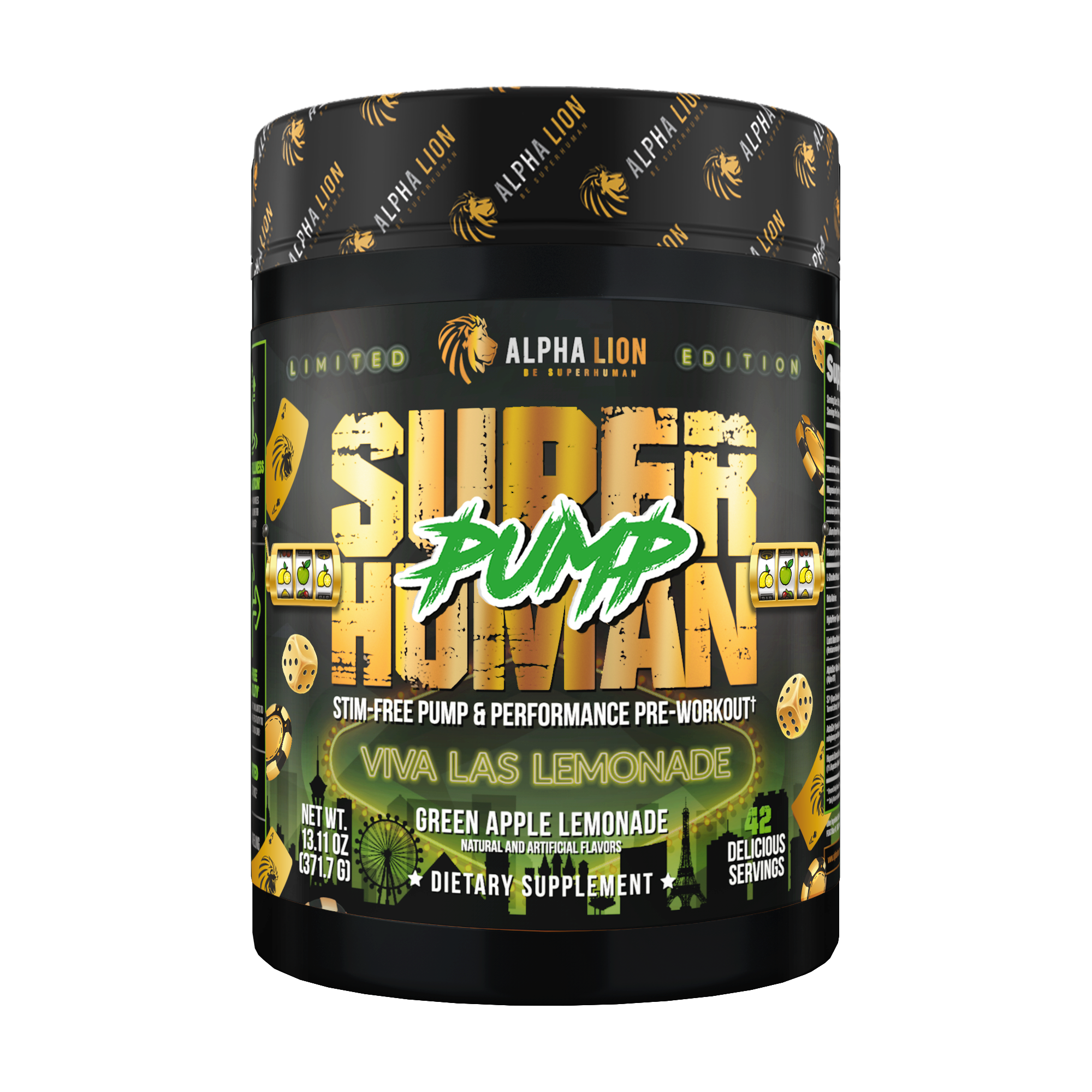 Alpha Lion Superhuman Pump - Non Stim Pre Workout - (367.5g - 21 Servings) - Various Flavours