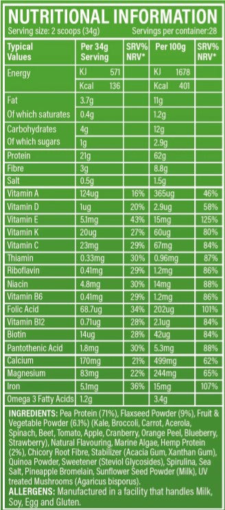 Trained by JP Greens Superfood Powder 1kg
