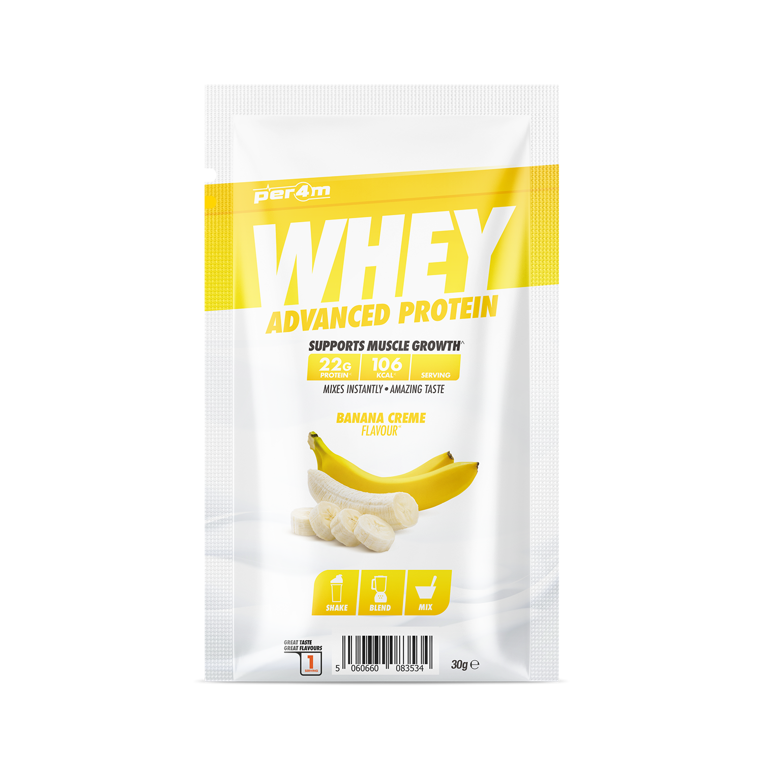 » Per4m Whey Protein Sample Sachets 30g (100% off)