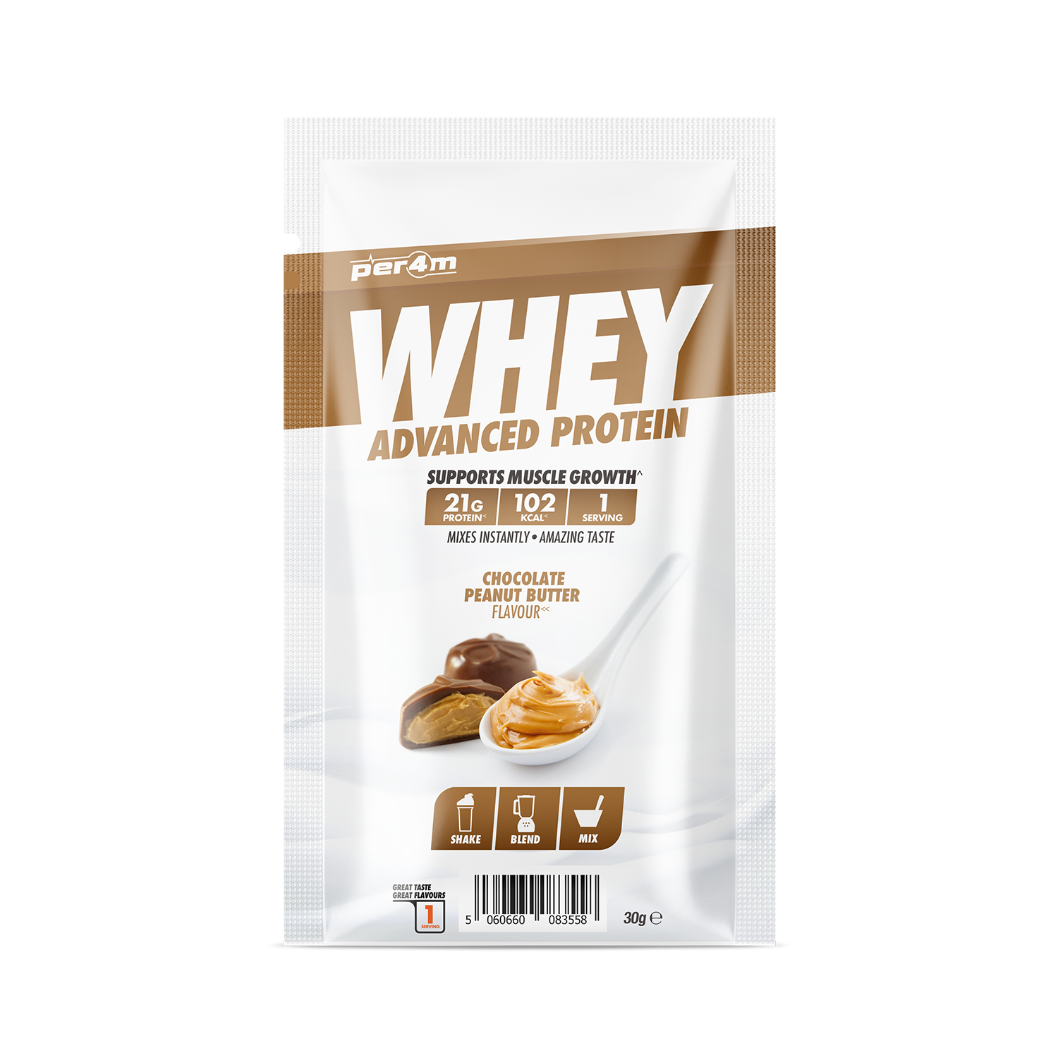 » Per4m Whey Protein Sample Sachets 30g (100% off)