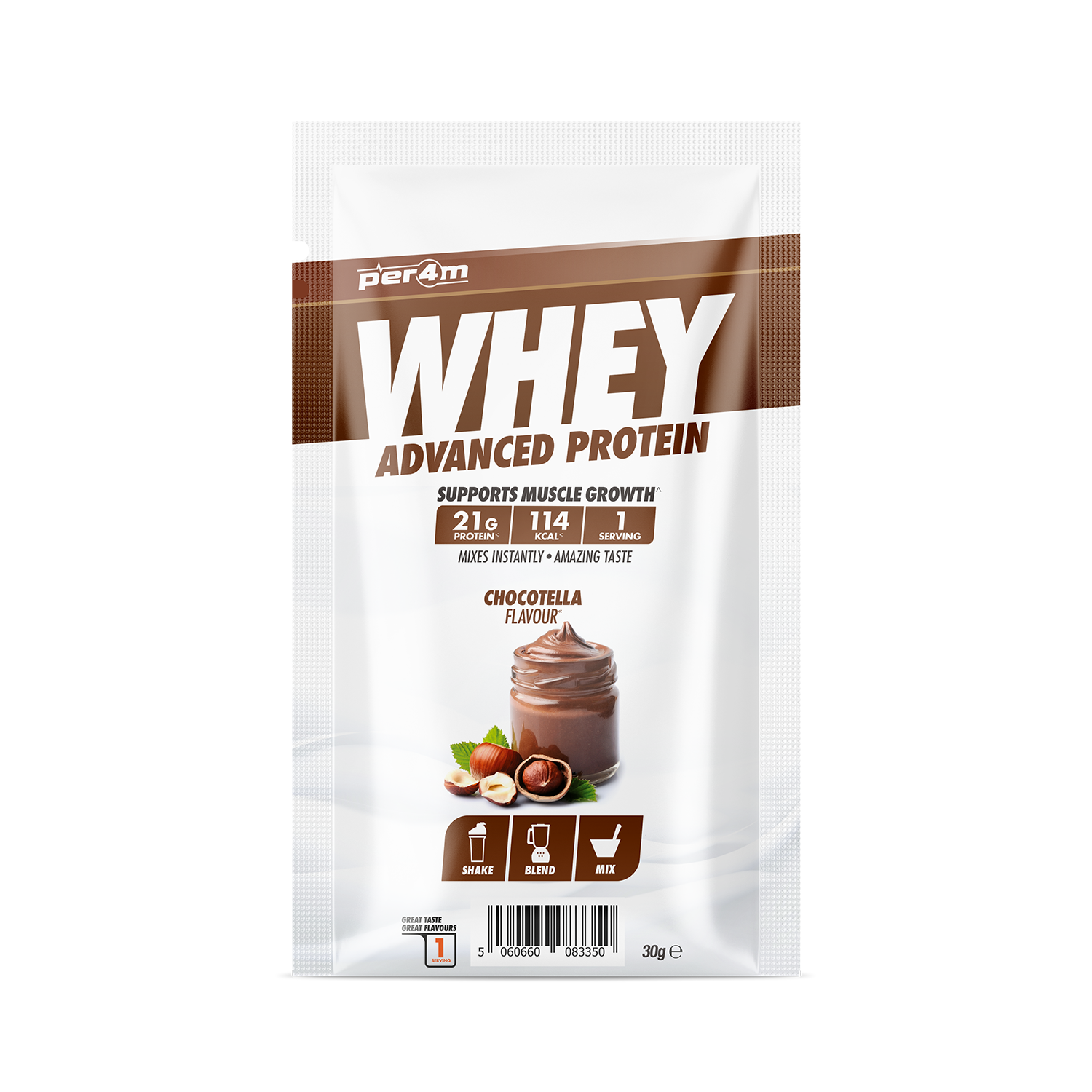 » Per4m Whey Protein Sample Sachets 30g (100% off)