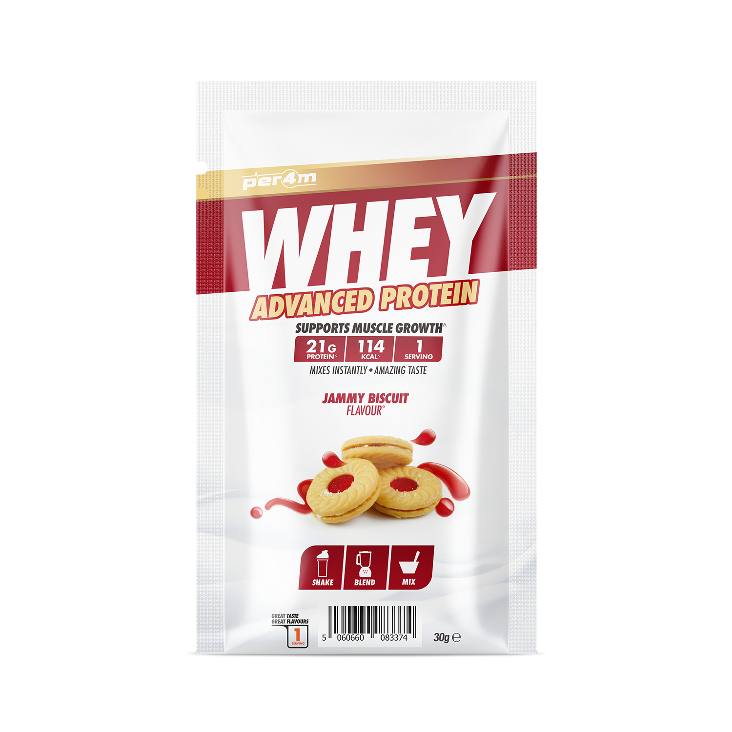 » Per4m Whey Protein Sample Sachets 30g (100% off)