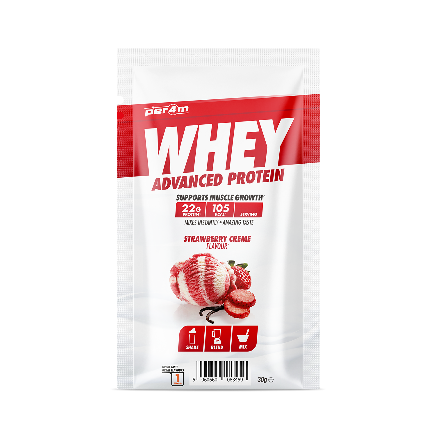 » Per4m Whey Protein Sample Sachets 30g (100% off)