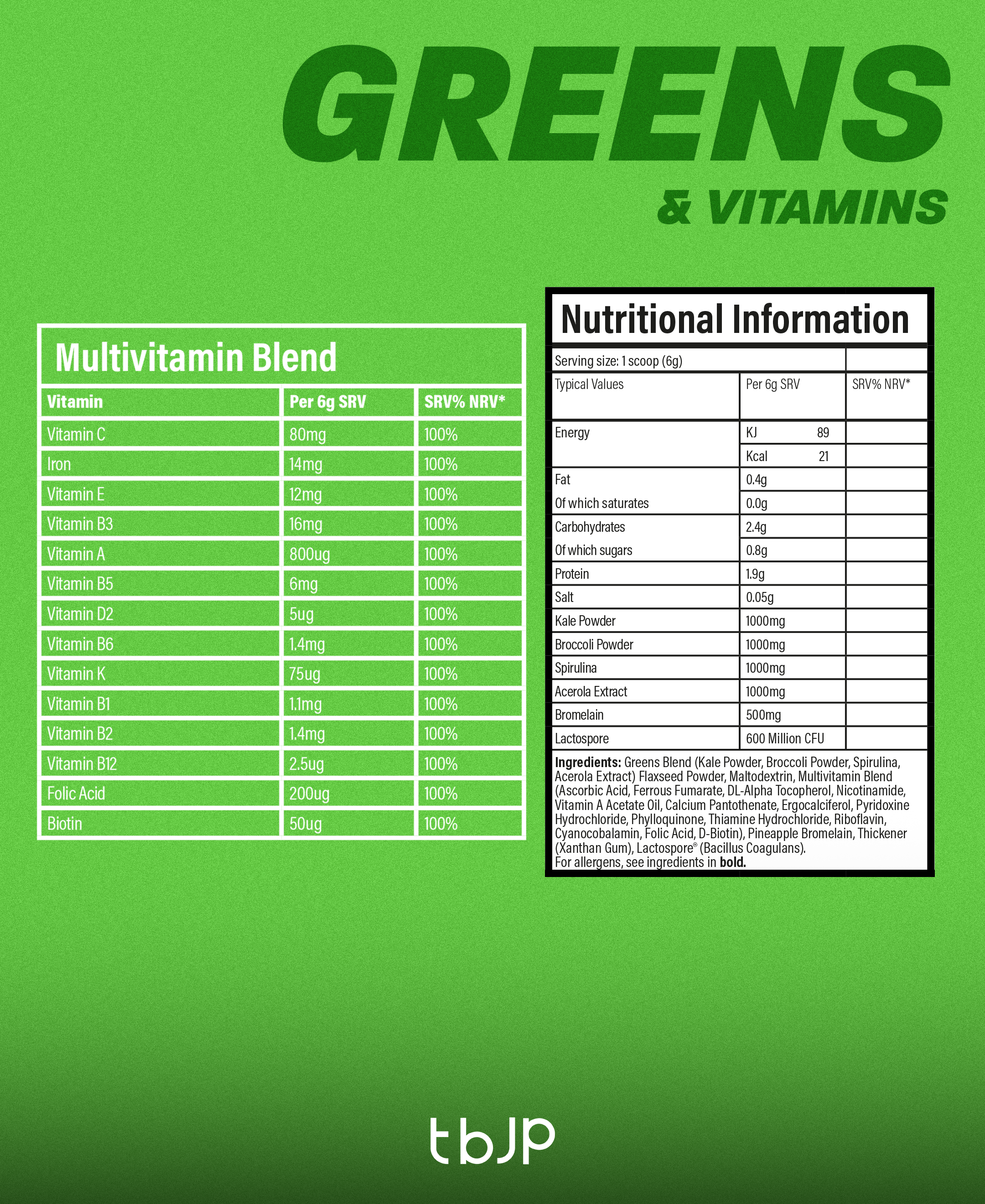 Trained by JP Greens Superfood Powder 1kg