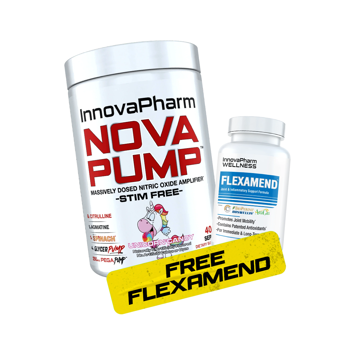 InnovaPharm Nova Pump Non Stim Pre-Workout 320g (FREE Flexamend)