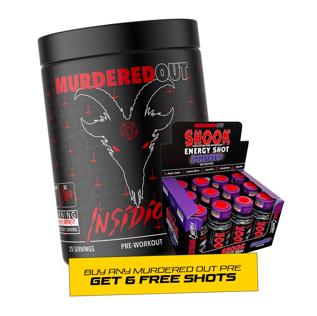 Murdered Out Insidious Pre with 6 FREE PREWORKOUT SHOTS