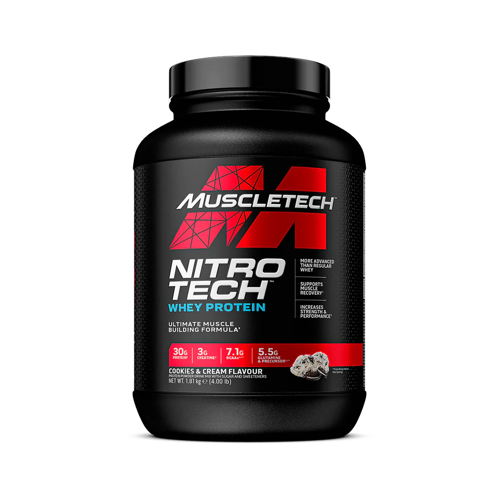 MuscleTech Nitro Tech Whey Protein 1.8kg (FREE Alpha Test Caps)