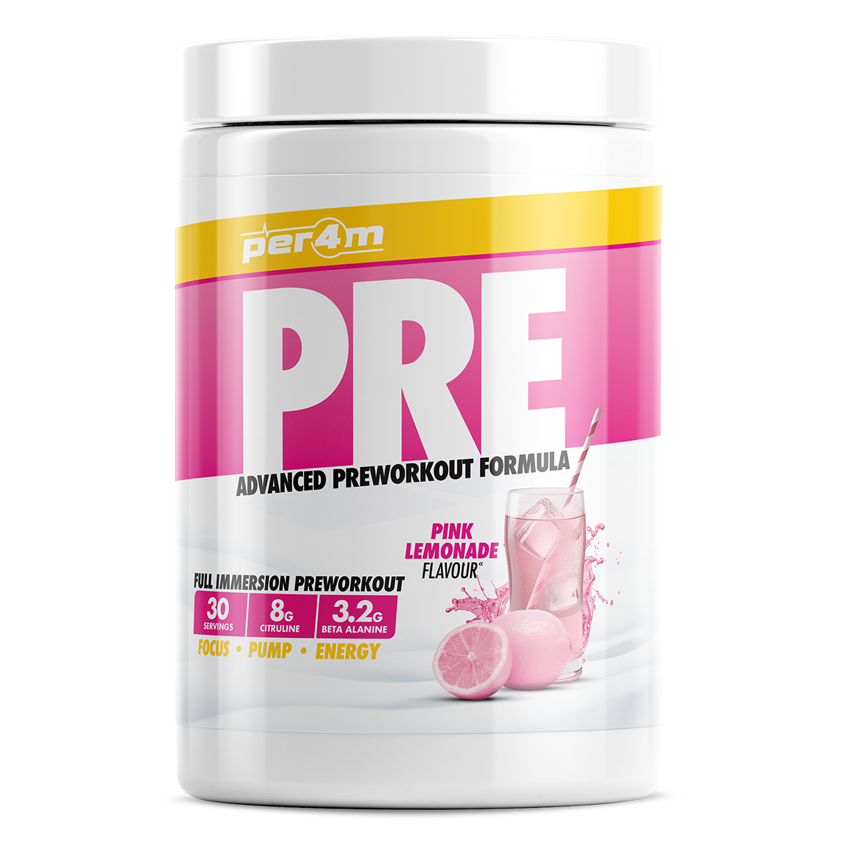 Per4m Pre Workout Stim (FREE T SHIRT & SHAKER WITH PRE 570G)