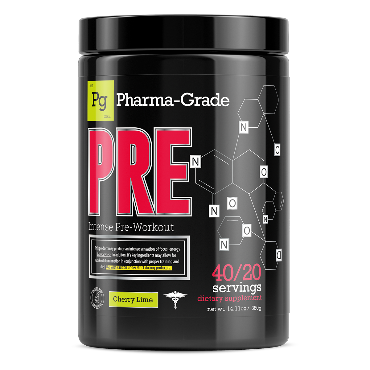 Pharma-Grade PRE Intense Pre-Workout 380g