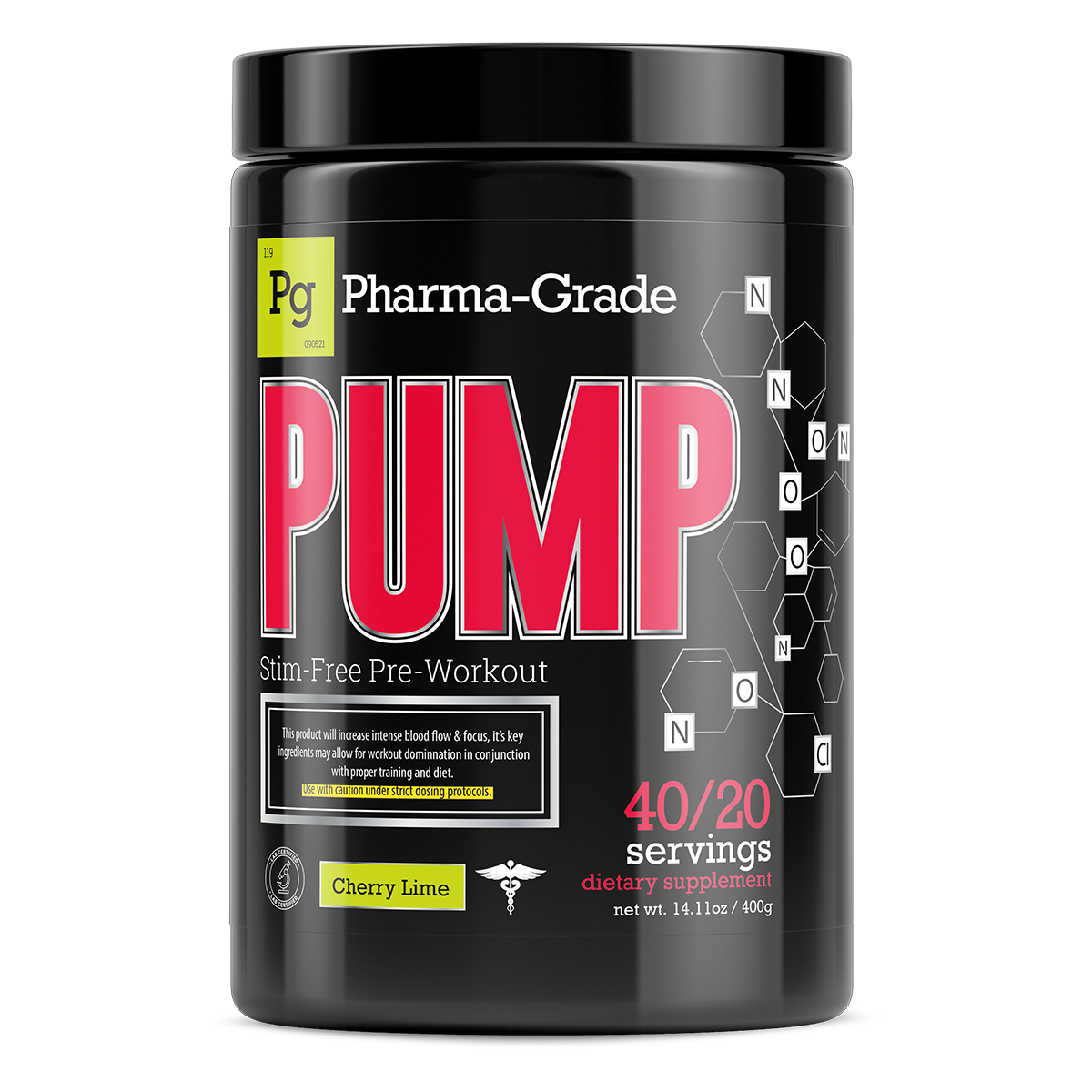 Pharma-Grade PUMP Stim-Free Pre-Workout 400g