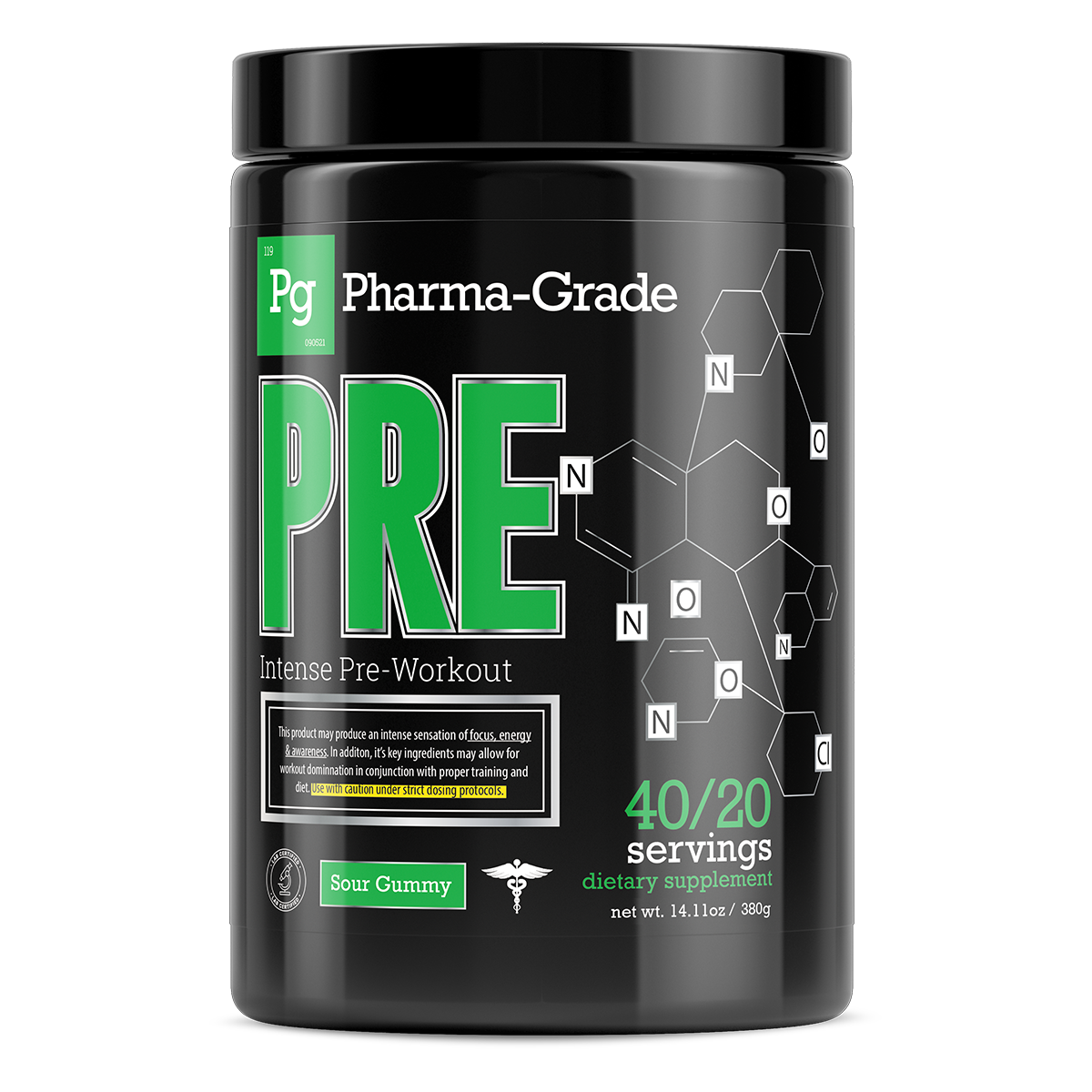 Pharma-Grade PRE Intense Pre-Workout 380g