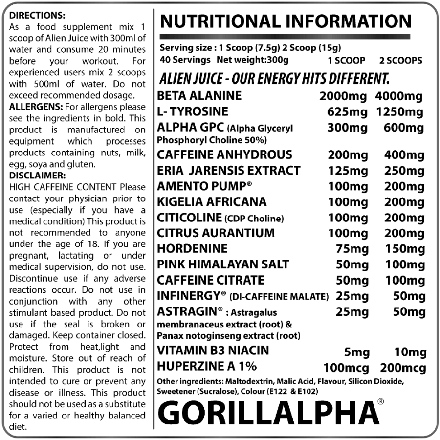 GorillAlpha Alien Juice Pre Workout 300g