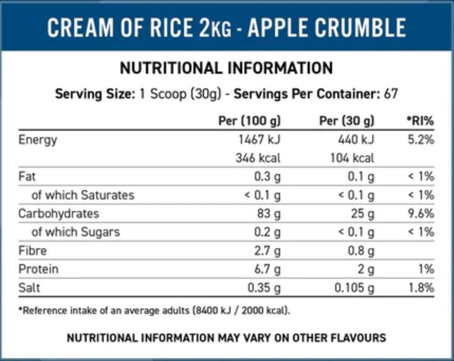 Applied Nutrition Cream Of Rice