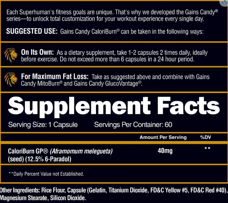 Alpha Lion Gains Candy Caloriburn Capsules