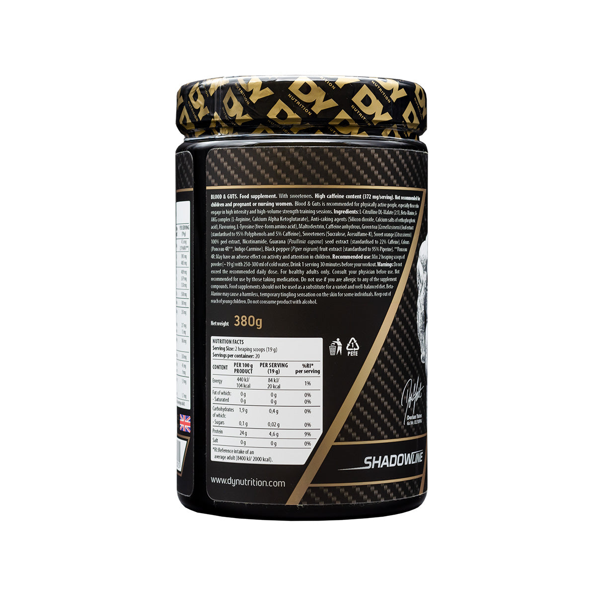 DY Nutrition Blood and Guts 380g - Pre Workout